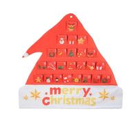 Calendrier de l'Avent à Suspendre 24 Jours Décoration Chapeau de Père Noël | Calendrier de l'Avent à Pochettes pour Chambre Salon Bureau Mur Porte Cheminée Étagère