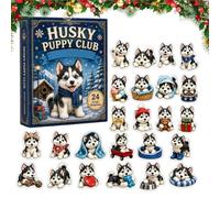 Calendrier de l'Avent avec jouets plats en acrylique 2D pour petits animaux | Décoration de Noël pour chien compte à rebours 24 jours pour sac à dos, maison, poignée de porte, branches d'intérieur
