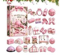 Calendrier de l'Avent Avent 2026 2D 24 Jours Décor Pilates Drôle Mignon | Décor Compte À Rebours De Noël 24 Jours pour Femmes Ados et Maison Bureau Fêtes Vacances Petits Cadeaux de Noël UN