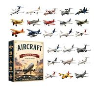 Calendrier de l'Avent Avion Maquette d'Avion Mini en Acrylique 2D | 24 Jours de Compte à Rebours de Noël pour Chambre d'Enfant, Entrée de Maison, Table de Chevet, Étagère à Livres