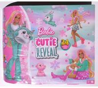 Barbie Calendrier de l'Avent Cutie Reveal – 1 poupée et 24 surprises, changements de couleur – HJX76