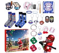 Calendrier de l'Avent Baseball Noël Compte à Rebours Fêtes 24 Jours | Breloque de Sac Baseball pour Fans Ados Joueurs Collectionneurs Rassemblements Événements