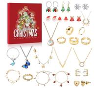 Calendrier De L'avent Bijoux Femme Fille, 2023 Calendrier De L'avent Enfant Ado Adulte, Remplir Boucles Collier Bracelet D'oreilles Bague, Idee Cadeau Noel Original Personnalisé