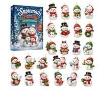 Calendrier de l'Avent Bonhomme de Neige, Compte à Rebours de Noël de 24 Jours Surprise Décorations de Noël en Acryliques 2D à Suspendre, Ornement de Yéti pour Sapin, à Glisser dans les Chaussettes