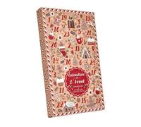 HOME DECO FACTORY Calendrier de l'Avent Bougies et Photophore Ginger 37 cm Parfumée Marron
