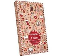 AltoBuy Calendrier de l'Avent Bougies Parfumées (3 parfums) avec Photophore en Verre Rouge