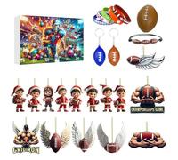 Calendrier de l'avent Calendrier de l'Avent rugby Jouets Compte à rebours 24 jours Ensemble Célébrez le (pendentif en acrylique 2D) A