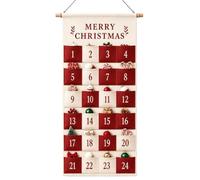 Calendrier de l'Avent compte à rebours avec poches 24 jours mural | Calendrier de compte à rebours vide à remplir pour enfants et adultes maison de vacances, appartement, salon