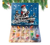 Calendrier de l'Avent compte à rebours de Noël 2026 pour hommes Kit | Calendrier Compte à Rebours avec Set de Leurres pour homme petit ami pêcheur extérieur annivers UN