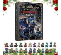 Calendrier de l'Avent Compte à Rebours de Noël Boîte Calendrier 2D en | Décorations de Sapin de Noël Dragon Compte à Rebours 24 Jours pour Maison, Poignée d