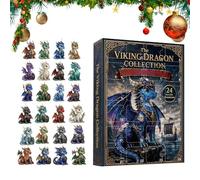 Calendrier de l'Avent Compte à Rebours de Noël Boîte Calendrier 2D en | Décorations de Sapin de Noël Dragon Compte à Rebours 24 Jours Rétroviseur de