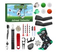 Calendrier de L'Avent de Golf 2025 pour Golfeurs, Hommes et Papas, Calendrier Compte à Rebours Noel de 24 Jours avec Chaussettes, Balles et Accessoires, Outils Golf Pratiques et Portables Pour Débu
