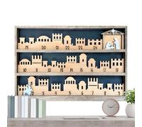 Calendrier de l'Avent de la Crèche Art saisonnier de la naissance de Jésus | Panneau décoratif en bois avec compte à rebours de Noël pour Salon, Chambre, Bureau, Adultes, Femmes et