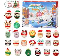 Calendrier de l'Avent de Noël 2026 avec 24 adorables mini peluches (8 cm), compte à rebours de 24 jours, peluches douces à collectionner, kit cadeau de compte à rebours pour enfants