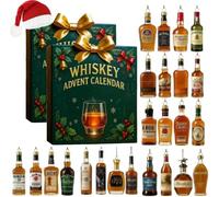 Calendrier de l'Avent de Noël 2026, calendrier de l'Avent de 24 jours avec 24 breloques uniques en acrylique, calendrier de vacances, décoration d'arbre, cadeau surprise pour les amateurs de whisky, 2