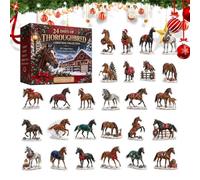 Calendrier de l'Avent de Noël 2026 - pendentif animal en acrylique 2D | Calendrier de compte à rebours de Noël 24 jours pour fille, chambre à coucher, bureau, intérieur, extérieur