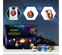 Calendrier de l'Avent de Noël 24 jours - Compte à rebours - Univers galaxie spatiale - Coffret - Compte à rebours de Noël pour enfants