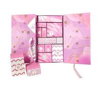 Calendrier de l'Avent de Noël 24 jours vide rose | Boîtes de compte à rebours à remplir pour petits jouets, fondant, enfants, filles, étudiants, etc