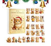 Calendrier de l'Avent de Noël 24 Ornements de Collection Chien et Chat | Calendrier de l'Avent pour Animaux de Compagnie Sapin Fenêtre Mur Étagère Salon Chambre Bureau B