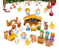 Calendrier de l'Avent de Noël 25 Jours 2026 Crèche de Noël Déco Amusante | Coffret histoire du compte à rebours de Noël pour , garçons, filles, , bureau à domicile,
