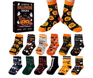 Calendrier de l'Avent de Noël avec 24 chaussettes en peluche