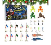 Calendrier de l'Avent de Noël Coffret 24 Jours avec Leurres | Calendrier Compte à Rebours Noël Accessoires Pêche Pour Fêtes Pêcheurs Débutants Mari UN