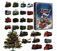 Calendrier de l'Avent de Noël Coffret Avent en Acrylique 2D | Calendrier de l'Avent Ornement Train 24 Jours pour Sapin, Cheminée, Maison, Porte d'Entrée,