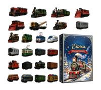 Calendrier de l'Avent de Noël Coffret Avent en Acrylique 2D | Compte à Rebours de 24 Jours Train et Rails pour Cheminée, Voiture, Maison, Porte d'Entrée, Branches, Sapin