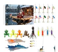 Calendrier de l'Avent de Noël compte à rebours 24 jours de leurres de | coffret de pêche calendrier compte à rebours pour les Pêcheurs Expérimentés, Débutants, Père, Mari,