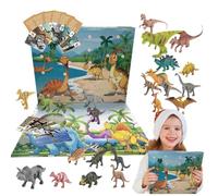 Calendrier de l'Avent de Noël Compte à Rebours Enfant Figurines Dinosaures | Décor de Compte à Rebours Noël Dinosaure 24 Jours Pour Ados Garçons Filles Halloween