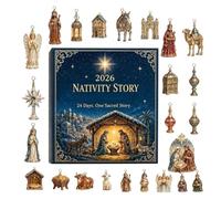 Calendrier De L'Avent De Noël Crèche - Acrylique 2D Compte À Rebours | Calendrier De L'avent De Noël, Scène De La Nativité Avec Ornements En Acrylique 2d Pour Compte À Rebours Religieux