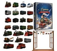 Calendrier de l'Avent de Noël Décorations de Fête en Acrylique Plat 2D pour | Compte à Rebours de 24 Jours Train et Rails pour Cheminée, Voiture, Maison, Porte d'Entrée, Bra
