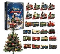 Calendrier de l'Avent de Noël Décorations de Fête en Acrylique Plat 2D pour | Compte à Rebours de 24 Jours Train et Rails pour Cheminée, Voiture, Maison, Porte d'Entrée, Bra