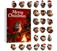 Calendrier de l'Avent de Noël en acrylique transparent réutilisable avec 24 décorations à suspendre. Compte à rebours 24 jours pour les fêtes. Livre Interactif Enfant 4 Ans (Brick Red, One Size)