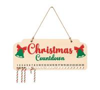 Calendrier de l'Avent de Noël en bois, tableau de compte à rebours à suspendre avec dates de bonbons, décoration murale festive pour la maison, cadeau de vacances
