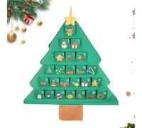 Calendrier de l'Avent de Noël - Organiseur suspendu en tissu en forme d'arb | Calendrier du compte à rebours des fêtes, décoration murale à remplir | Organisateur de poche pour la maison, la chambre à co