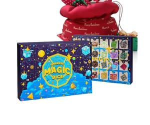 Calendrier De L'Avent Dés - Ensemble Dņd 24 Jours, Compte À Rebours Vingt-Quatre Étapes | Avec Objets Polyédriques Mystère | Pour Jeu Société Rôle, Đungeons & Dřagons, JDR, Cadeaux Noël Joueurs,