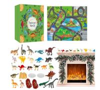 Calendrier de l'Avent Dinosaure Compte à Rebours Noël Jouet Dinosaure avec | Compte À Rebours De Noël 24 Jours Pour , Garçons et Filles 3-8 Ans, avec Dés,