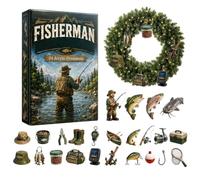 Calendrier de l'Avent du Pêcheur Breloques de Pêche Réalistes en Acrylique | Calendrier de l'Avent des Fêtes pour Papa Copain Grand-père Ados Pêcheurs Adultes Fêtes de Noël