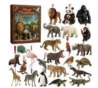 Calendrier De L'Avent Du Zoo De Joyeux1 Noël 2025, 24 Jours 2d Acrylique Acrylique Pendant Animal Avec Des Lions, Pandas, Girafes, Pingouins, Dauphins Pour Enfants1 Adolescents Amis De La