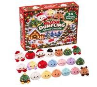 Calendrier de l'Avent Dumpling de Noël, 24 Jours Compte à Rebours en Peluche de Boulettes de Noël pour Adultes, Mini Dumpling en Peluche Surprise Cadeaux à Glisser dans les Chaussettes de Noëls，B
