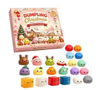 Calendrier de l'Avent Dumpling Squishy pour Adultes, Compte à Rebours de Noël de 24 Jours Surprises Mystère Coffret Jouet Sensoriel, 24 Mini Articles Adorables Surprises Quotidiennes de Décembre，E