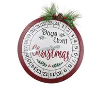 Calendrier de l'Avent en bois avec mains galvanisées - Outil de compte à rebours pour chambre à coucher, salon, salle à manger et - Panneau de Noël festif