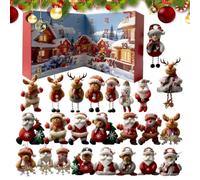 Calendrier de l'Avent en Peluche de Noël en Peluche Ornement Fête Noël | Compte à Rebours 24 Jours Noël Pour , fête de fin d'année, affichage sur arbre, bureau, étagère,