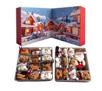 Calendrier de l'Avent en Peluche de Noël poupées décoratives en peluche | Compte à rebours de Noël sur 24 jours pour , Sapin, Bureau, Étagère, Manteau Cheminée,