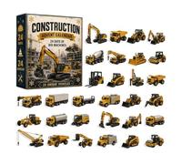 Calendrier de l'Avent Engins de Chantier, 24 Jours Noël Ornements Acryliques 2D 24 Surprises à Découvrir Chaque Jour Pour Rendre Le Compte à Rebours De Noël Plus Ludique Et Original