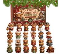 Calendrier de l'Avent Festif 24 jours Décor Festif de Collection Vache | Décorations de Compte à Rebours des Fêtes Maison Sapin Fenêtre Mur Manteau de Cheminée Salon