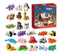 Calendrier de l'Avent,Figurine Animale En 3D Miniature | 24 Pièces 24 Pièces Articulées Flexibles Animaux Mignons Thème Calendrier de l'Avent 2025 - Pour Les En Bas Âge Et Les Fans Du Nouvel An Cadeau