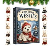 Calendrier de l'Avent Figurine de Chien Plate 2D, Boîte de 24 Jours de à | Calendrier de Noël 2026 pour adultes, , garçons, et , réveillon de Noël