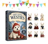 Calendrier de l'Avent Figurine de Chien Plate 2D, Boîte de 24 Jours de à | Compte à Rebours Noël pour adultes, , garçons, et , réveillon de Noël
